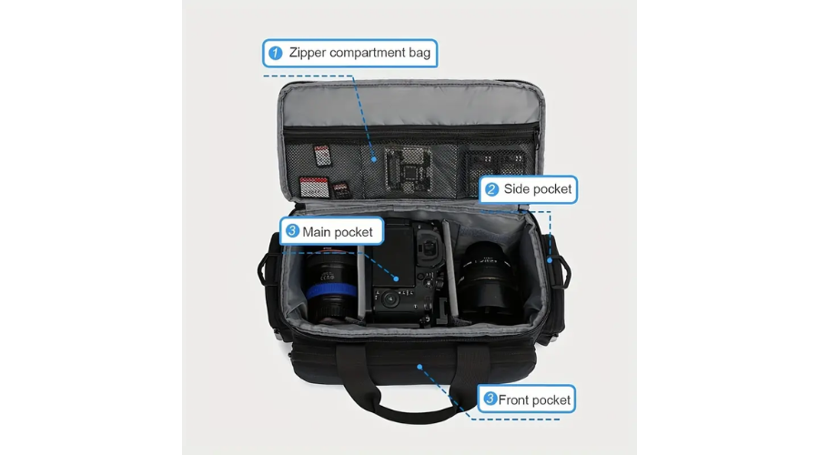 High-Density Protective Black DSLR Camera Hard Case